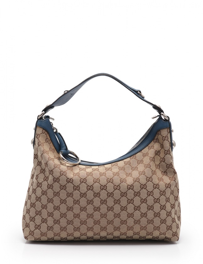 グッチ GUCCI ワンショルダーバッグ GGキャンバス ベージュ 青 232961 