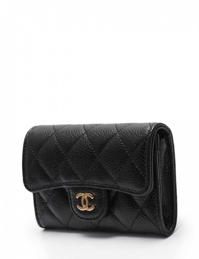 シャネル CHANEL コインケース クラシック フラップ コインパース 黒 