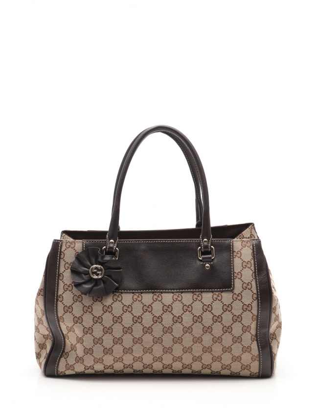 グッチ GUCCI ハンドバッグ GGキャンバス ベージュ 茶 190246 