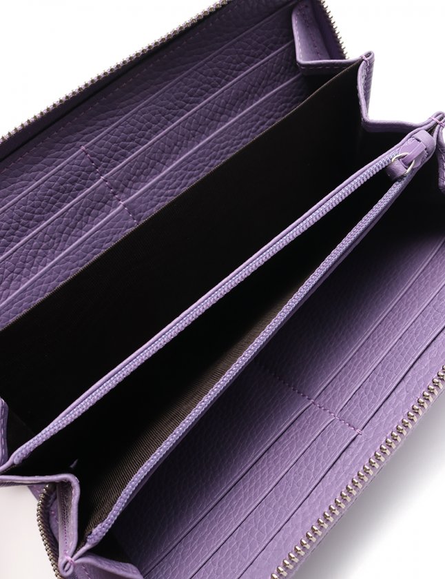 グッチ GUCCI ラウンドファスナー長財布 バンブー 紫 小物 レザー