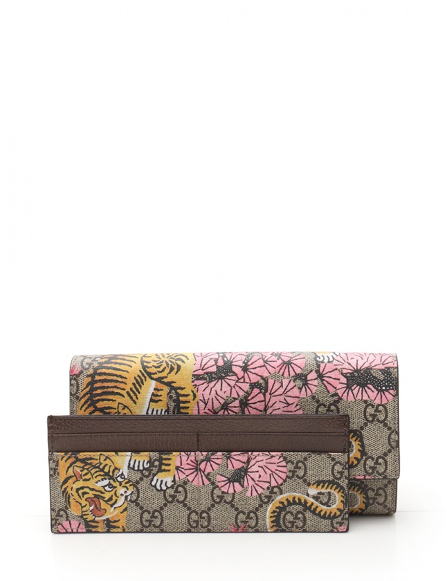 グッチ GUCCI 二つ折り長財布 GGスプリーム ベンガル ベージュ マルチ
