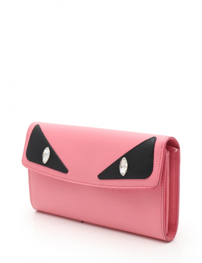 フェンディ FENDI 二つ折り長財布 モンスター バッグバグズ ピンク