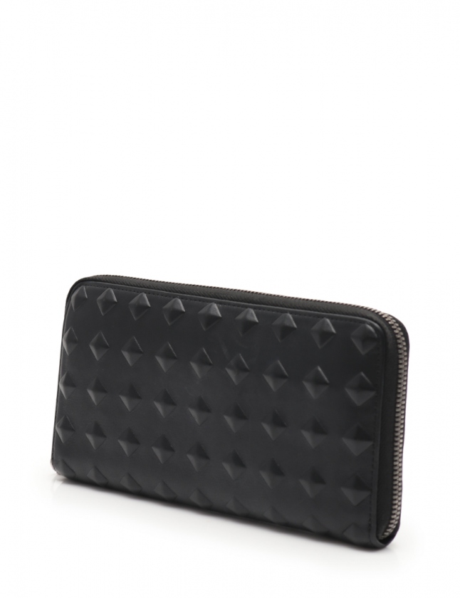 エムシーエム MCM ラウンドファスナー長財布 黒 小物 レザー 