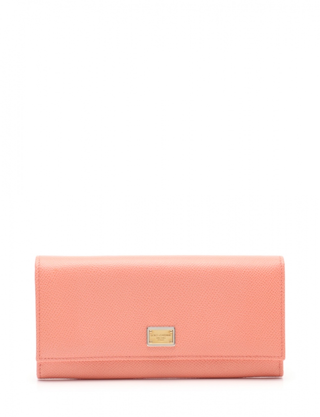 ドルチェ ガッバーナ ドルガバ Dolce Gabbana 二つ折り長財布 サーモンピンク 小物 レザー レディース 114 ベクトルパーク