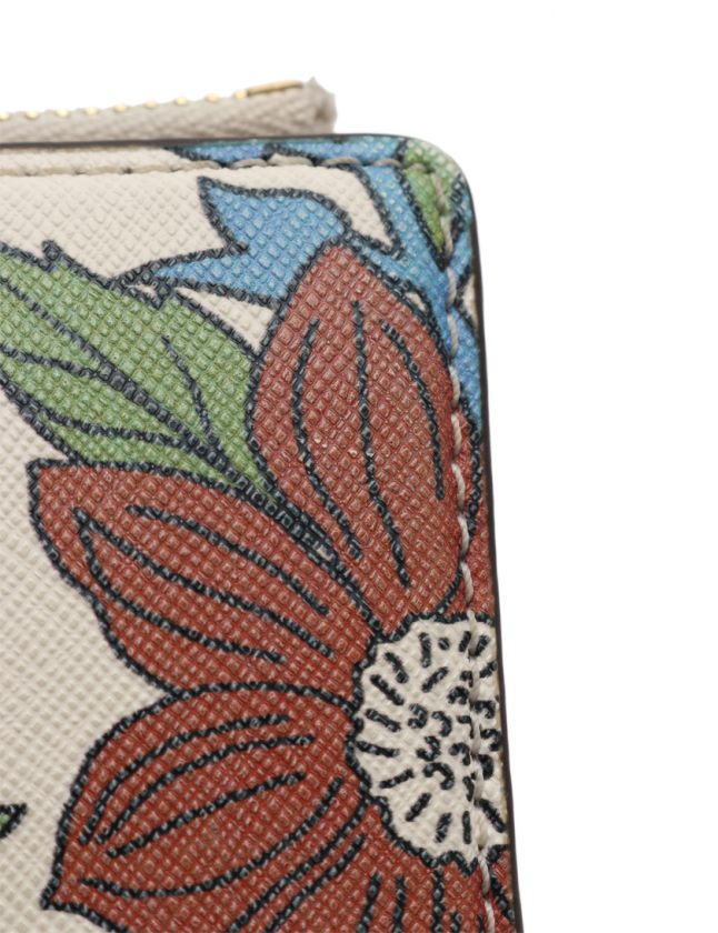 トリーバーチ 二つ折り財布 花柄 トリーバーチ 花柄アートプリント 二