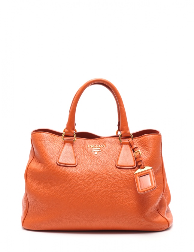 プラダ PRADA ハンドバッグ ショルダーバッグ オレンジ レザー 2WAY 