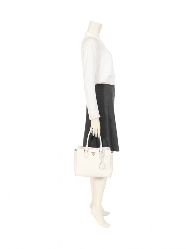 プラダ PRADA ハンドバッグ ショルダーバッグ 白 1BA113 サフィアーノ 