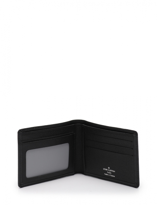 ルイヴィトン ポルトビエ 9カルトクレディ 折り財布 タイガ レザー 黒