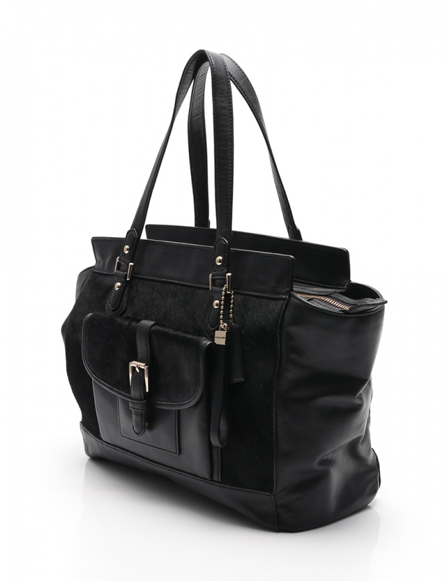 コーチ COACH トートバッグ 黒 F31764 レザー ハラコ レディース