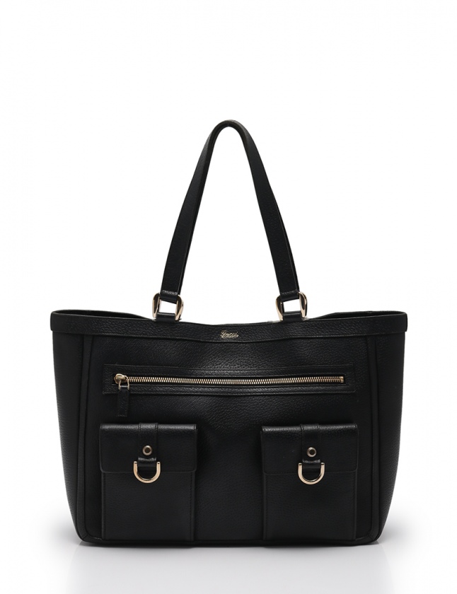 グッチ GUCCI トートバッグ GGキャンバス アビー 黒 レザー レディース