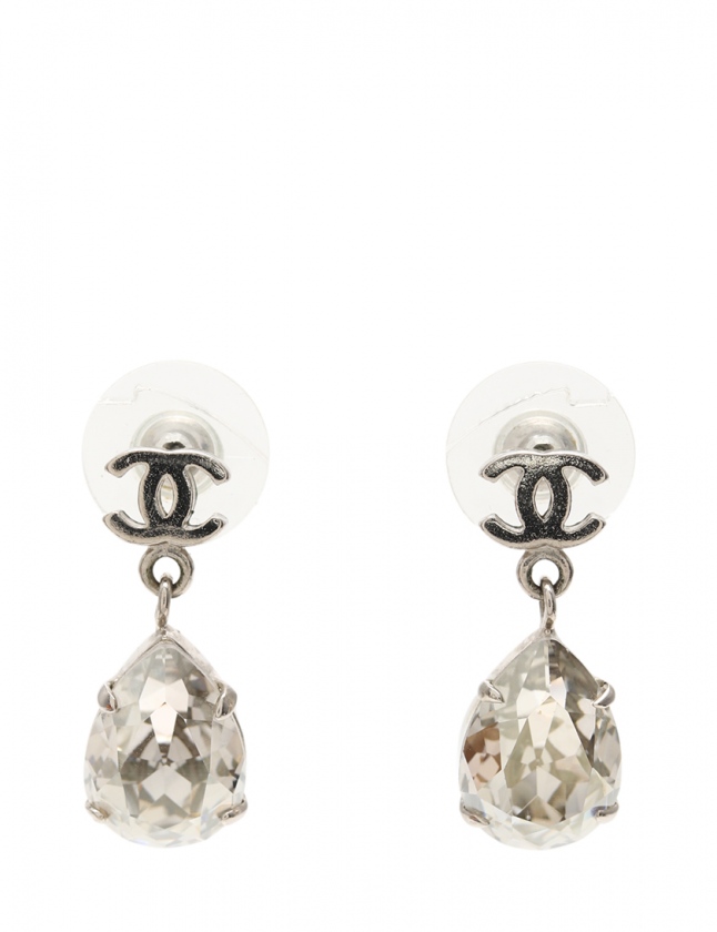 シャネル CHANEL ピアス ココマーク ティアドロップ シルバー  