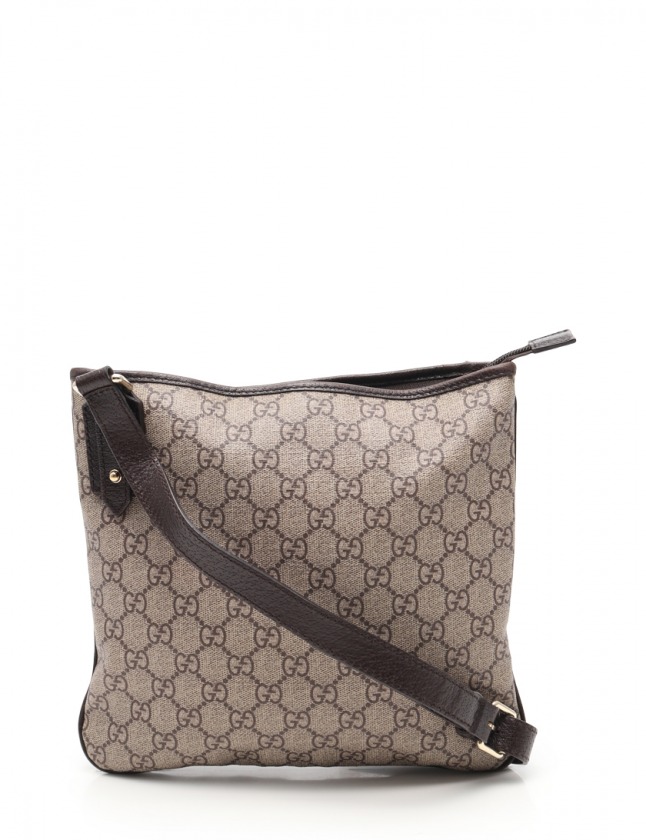 グッチ GUCCI ショルダーバッグ GGスプリーム ベージュ 茶 257246 PVC 