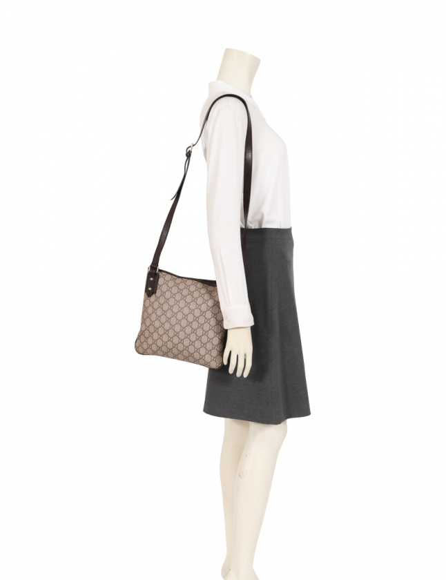 グッチ GUCCI ショルダーバッグ GGスプリーム ベージュ 茶