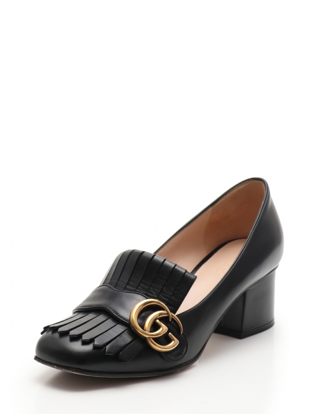 グッチ GUCCI パンプス GGマーモント 黒 35.5 シューズ 22.5cm 408208 