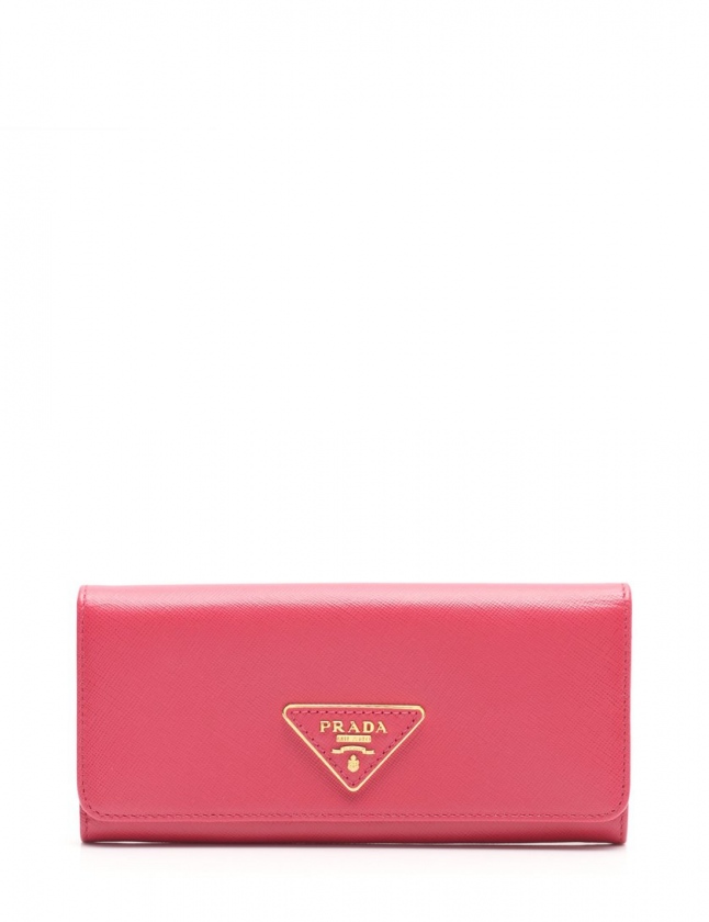 Prada 1m1132 Saffiano Triang プラダ PRADA 二つ折り長財布 ピンク