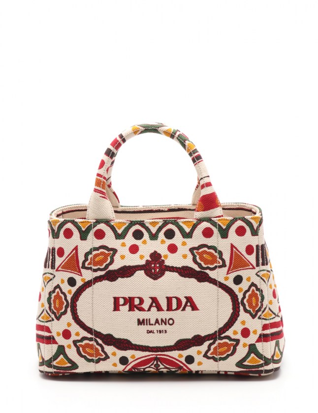 プラダ PRADA トートバッグ カナパ アイボリー 1BG155 キャンバス 2WAY  