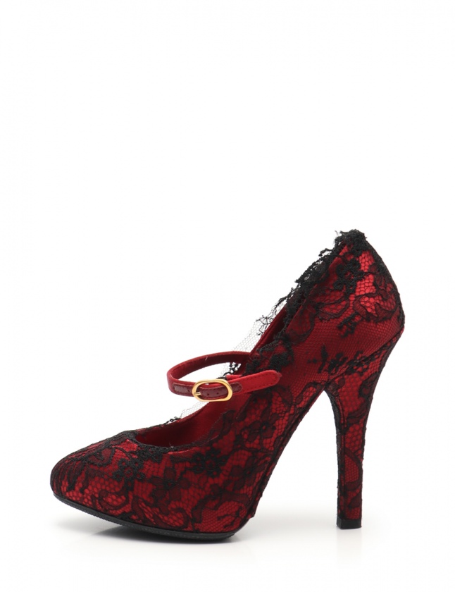 ドルチェ&ガッバーナ ドルガバ DOLCE&GABBANA パンプス ヒール 赤 黒  