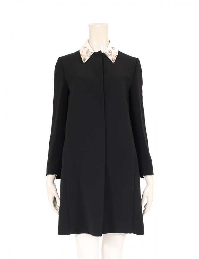 miumiu ビジュー付きコート Yahoo!オークション - ミュウミュウ レース ビジュー コート