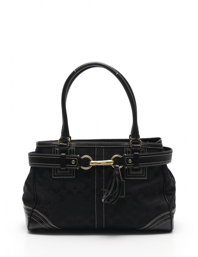 コーチ COACH トートバッグ ハンプトンズ シグネチャー 黒 F10508 