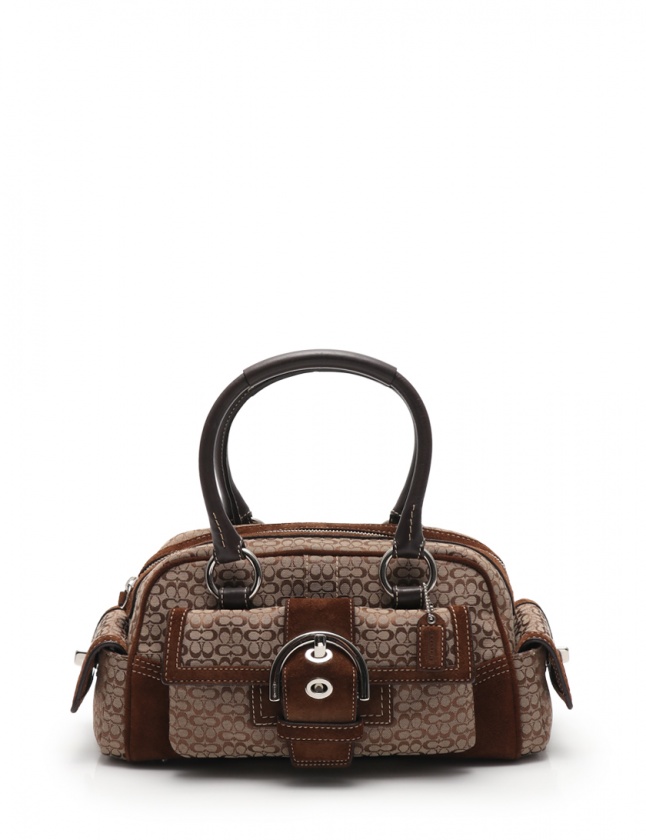 コーチ COACH ハンドバッグ ミニシグネチャー ベージュ 茶 3647  