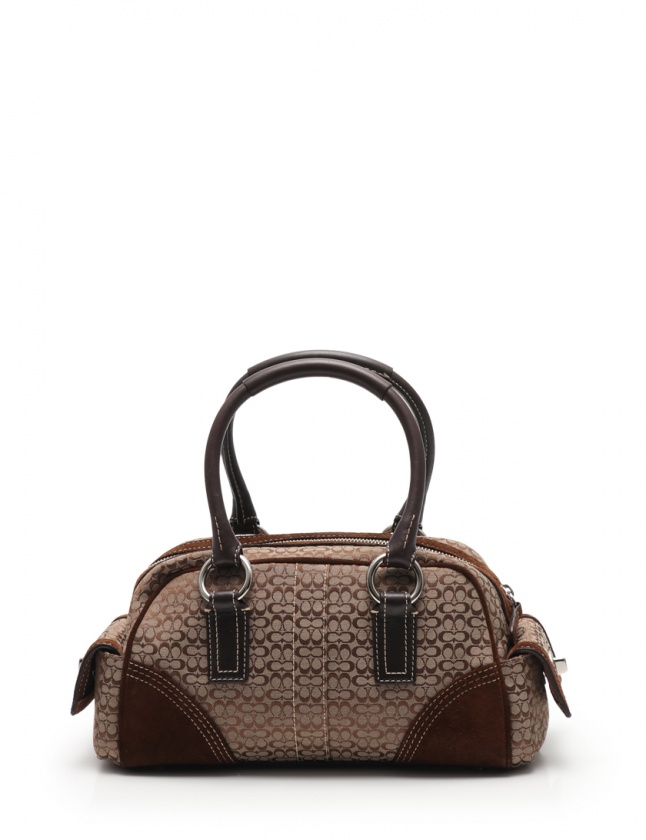コーチ COACH ハンドバッグ ミニシグネチャー ベージュ 茶 3647  