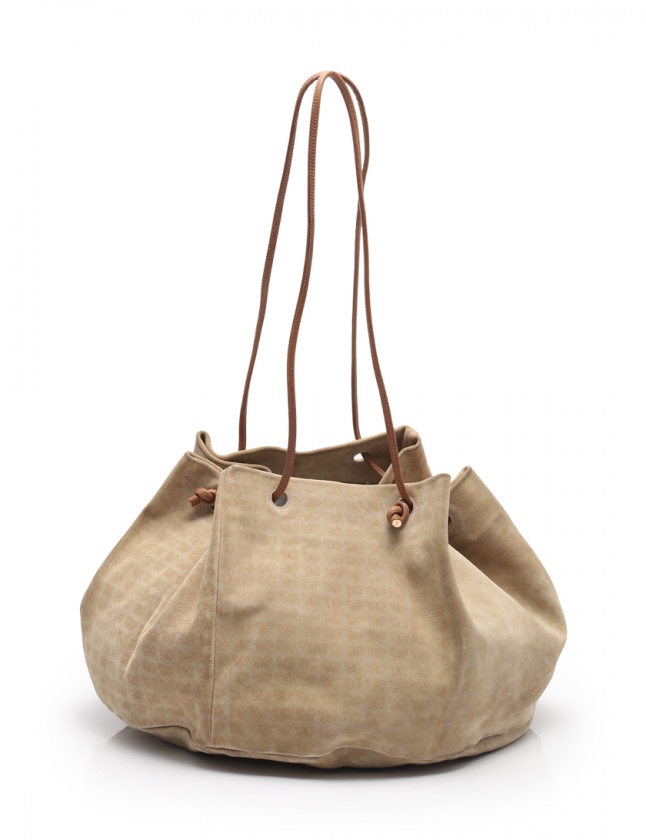 ボッテガヴェネタ BOTTEGA VENETA ショルダーバッグ 蝶柄 ベージュ 茶 
