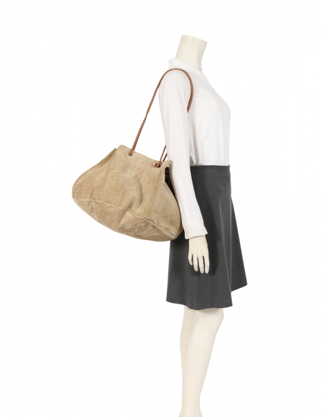 ボッテガヴェネタ BOTTEGA VENETA ショルダーバッグ 蝶柄 ベージュ 茶 