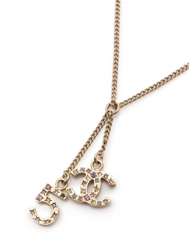 シャネル CHANEL ネックレス ココマーク No.5 ゴールド マルチカラー 