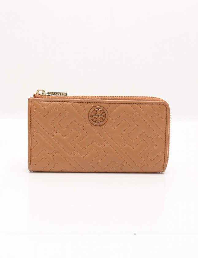トリーバーチ TORY BURCH L字ファスナー長財布 茶 小物 レザー レディース