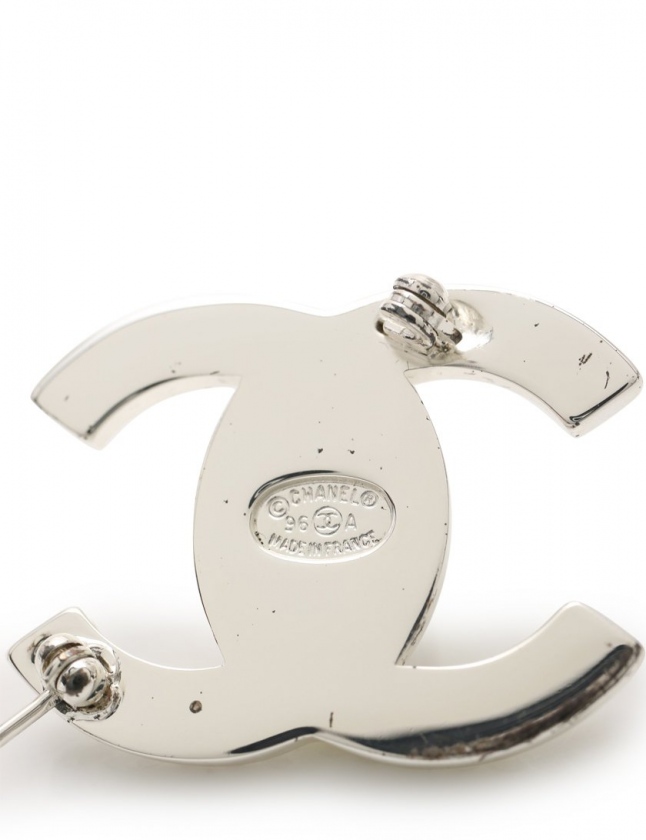 96A CHANEL シャネル ターンロック ココマーク ブローチ シャネル CHANEL ブローチ ココマークターンロック シルバー
