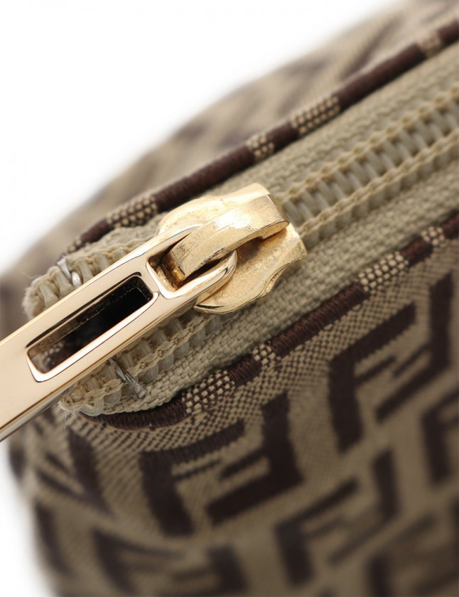 フェンディ FENDI 化粧ポーチ ズッキーノ ベージュ ダーク