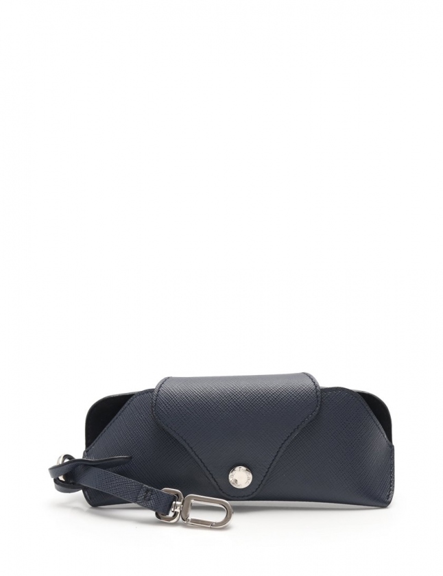 プラダ PRADA サングラスケース ネイビー 小物 サフィアーノレザー 