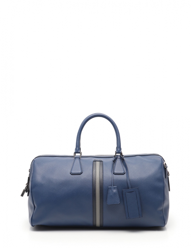 プラダ PRADA ボストンバッグ ショルダーバッグ ネイビー 青 グレー 