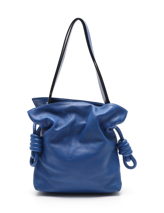 ロエベ LOEWE ショルダーバッグ フラメンコ ノット 青 ナッパレザー 