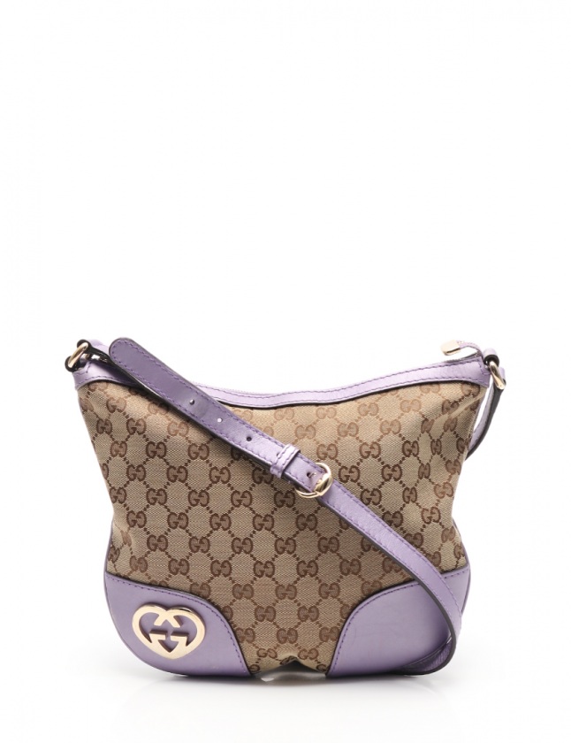 GUCCI GGロゴ ショルダーバッグ ベージュ・ラベンダー　紫 グッチ GUCCI ショルダーバッグ GGキャンバス ラブリー ベージュ