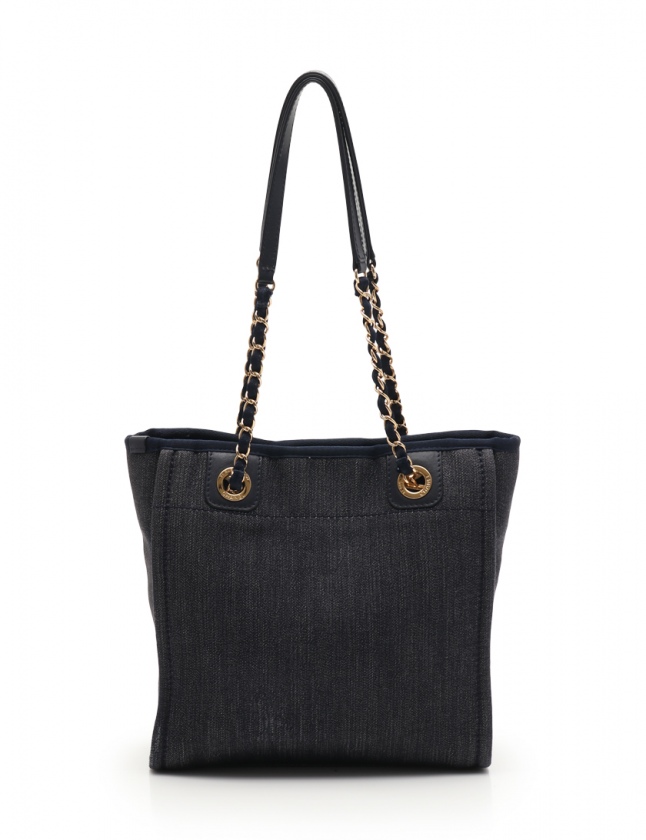 シャネル CHANEL トートバッグ ドーヴィルPM ダークネイビー デニム 