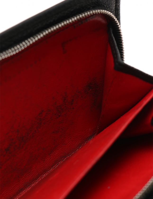 ブルガリ 長財布 黒赤レザー ブルガリ ブルガリ マン ラージウォレット