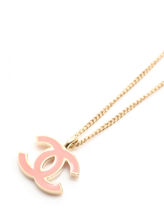シャネル CHANEL ネックレス ココマーク ゴールド ピンク