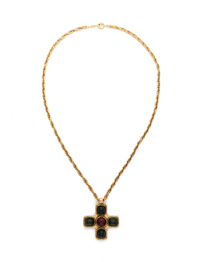 シャネル CHANEL ネックレス ゴールド アクセサリー カラーストーン 