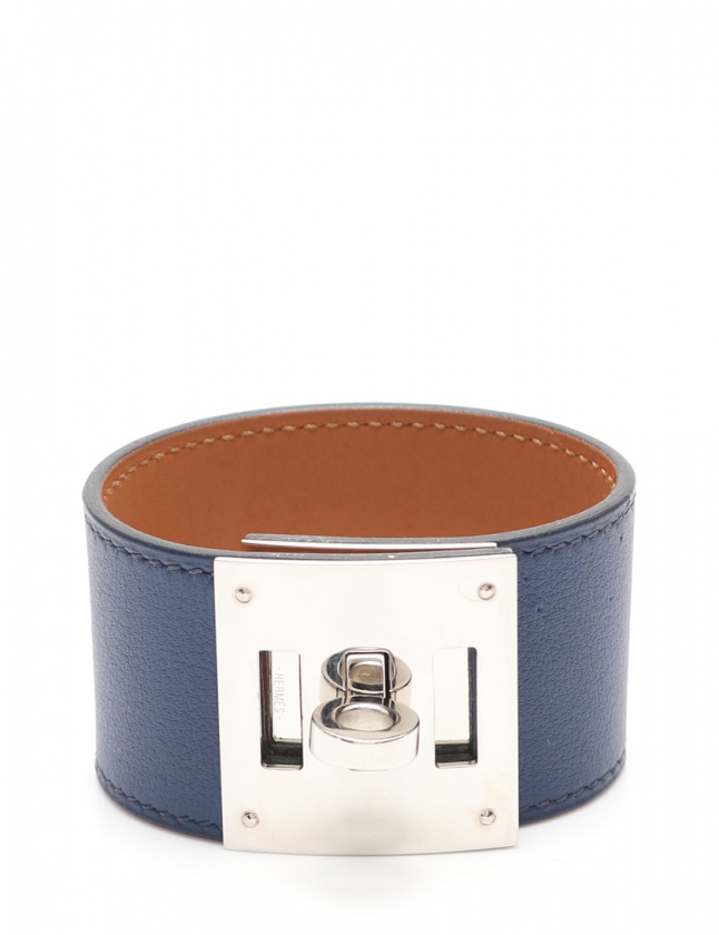 エルメス HERMES ブレスレット バングル ケリードッグ ブルー  