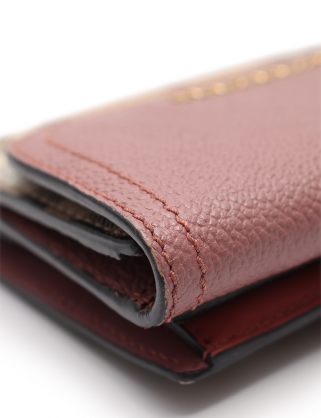バーバリー Burberry Wホック 二つ折り財布 ピンク ベージュ 小物 チェック柄 Pvc レザー レディース 114 ベクトルパーク