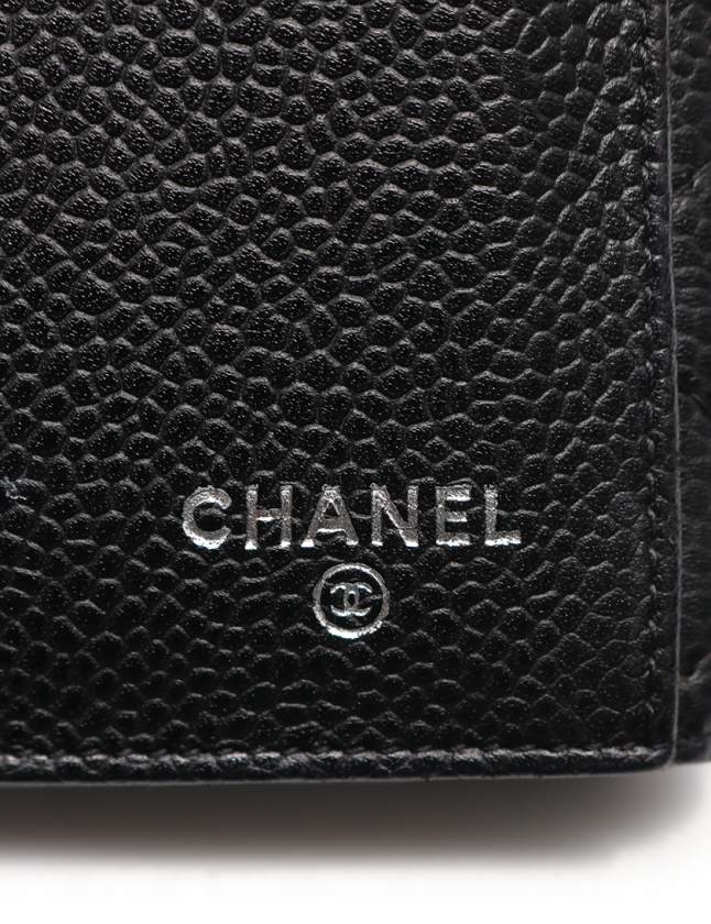 シャネル CHANEL Wホック 二つ折り長財布 マトラッセ 黒 小物