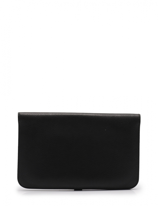 エルメス HERMES 二つ折り長財布 ドゴンGM 黒 小物 エバーカラー □B 