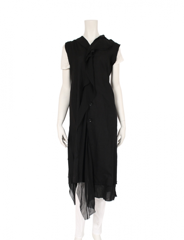 ヨウジヤマモトノアール YOHJI YAMAMOTO NOIR ロングベスト ジレ 黒 1 
