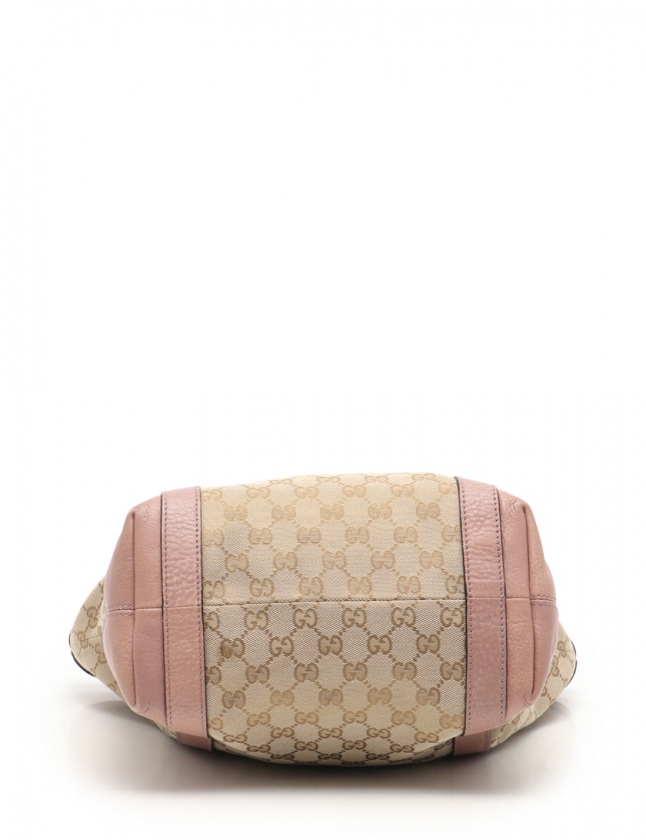 【美品】グッチ トートバッグ ベージュ ピンク キャンバス インターロッキング グッチ GUCCI トートバッグ GGキャンバス インターロッキングG