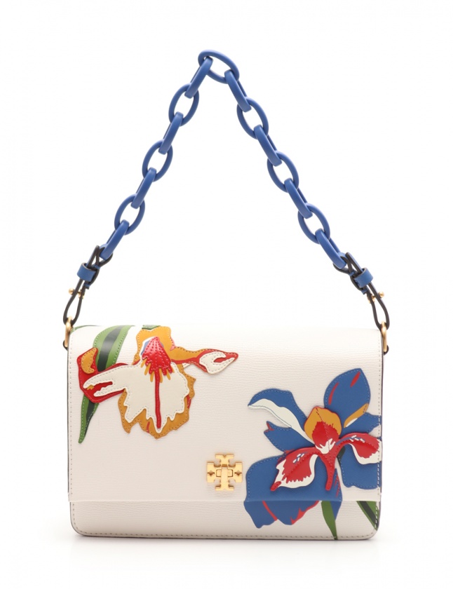 トリーバーチ TORY BURCH チェーンショルダーバッグ 花柄 白 青 赤 