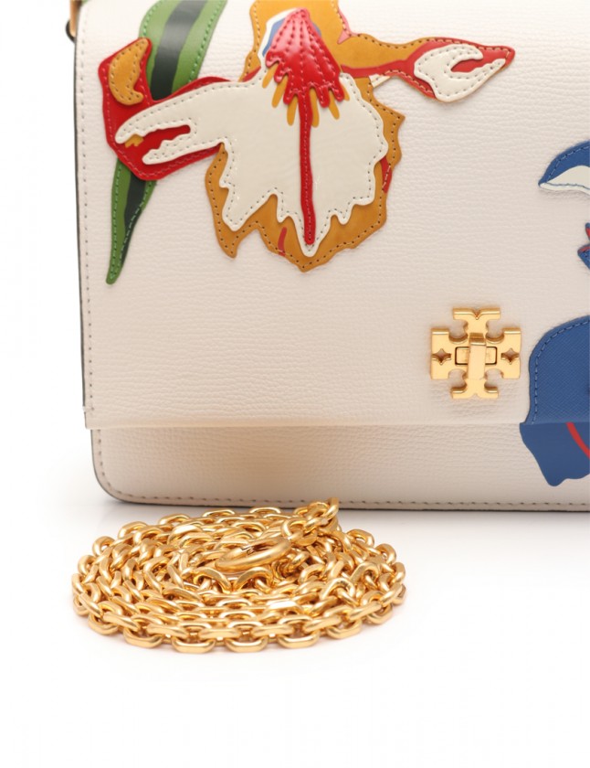 トリーバーチ TORY BURCH チェーンショルダーバッグ 花柄 白 青 赤