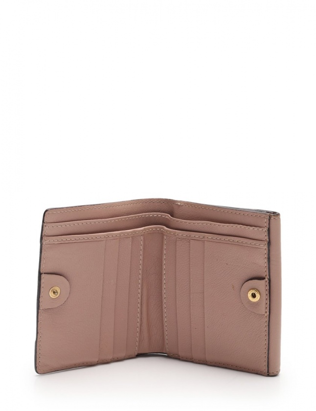Chloé 二つ折り財布 ベージュ レザー（クロエ CHLOE アルファベット 長 