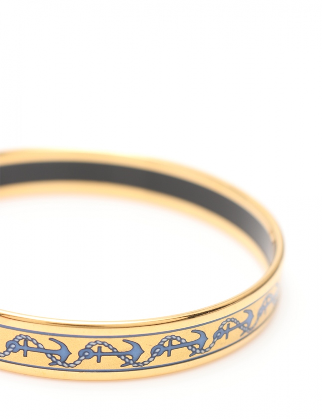 エルメス HERMES バングル エマイユPM ゴールド 青 アクセサリー