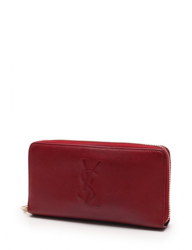 イヴサンローラン Yves Saint Laurent ラウンドファスナー長財布 赤 小物 レザー レディース 114 ベクトルパーク